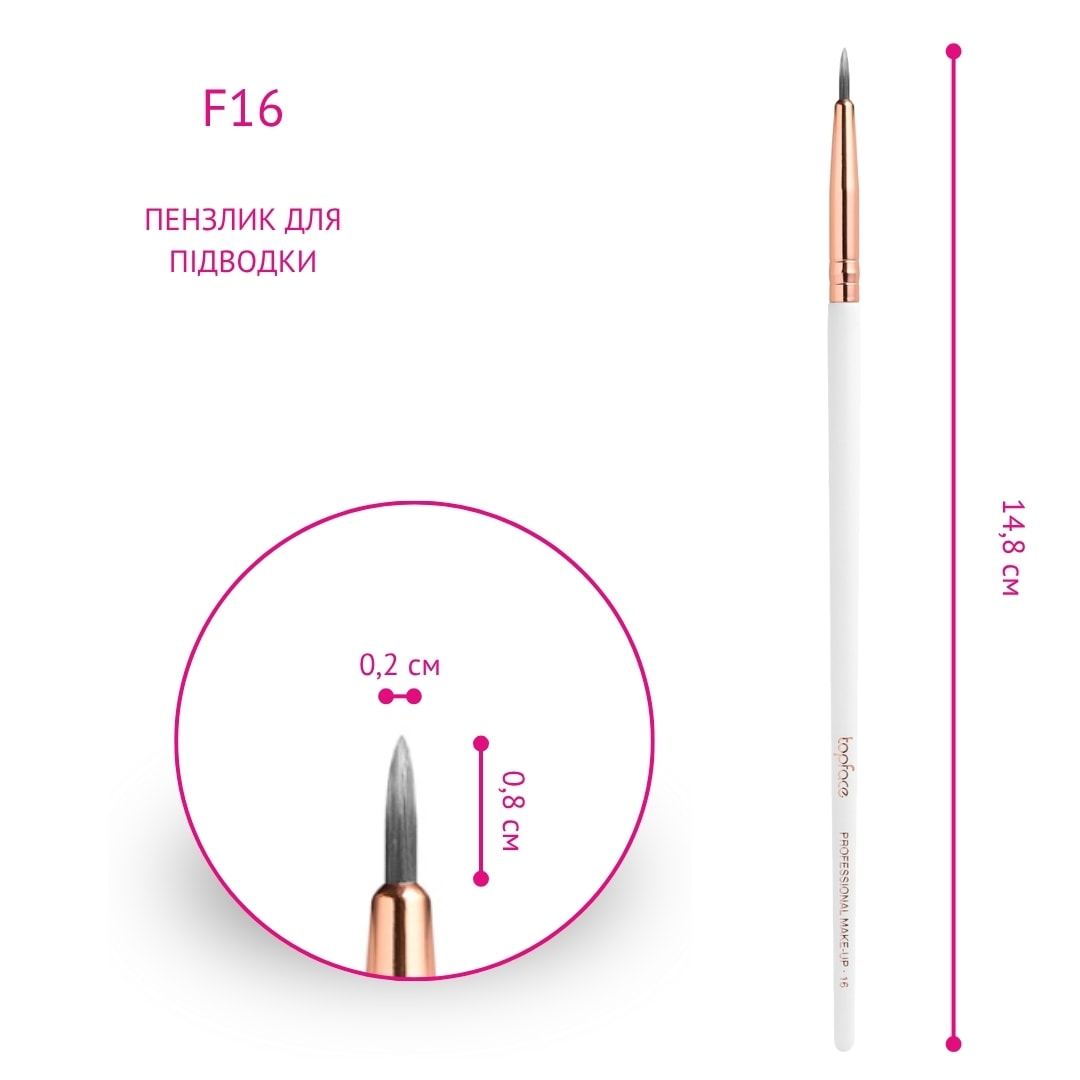 Пензлик для підводки Topface Eyeliner Brush F16 — фото 3