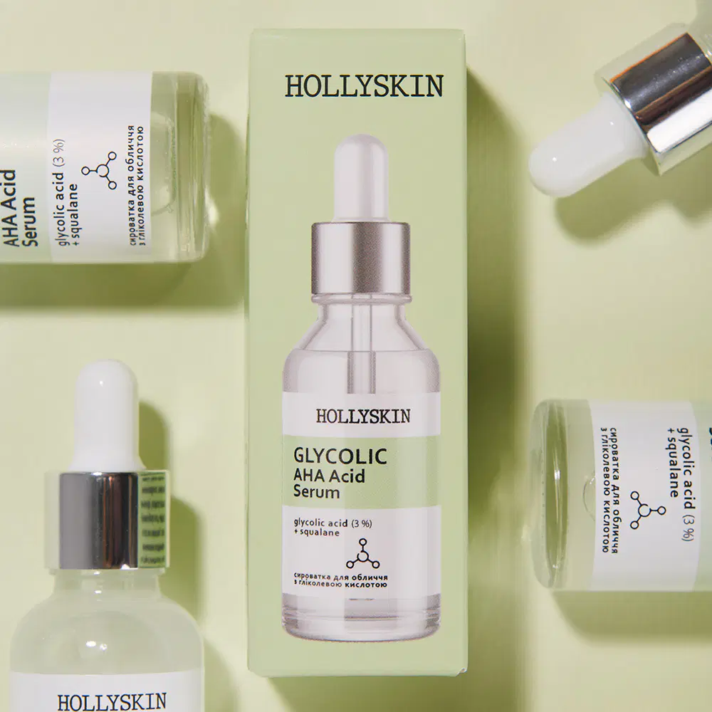 Сироватка для обличчя HOLLYSKIN Glycolic AHA Acid з гліколевою кислотою — додатковий вигляд 2